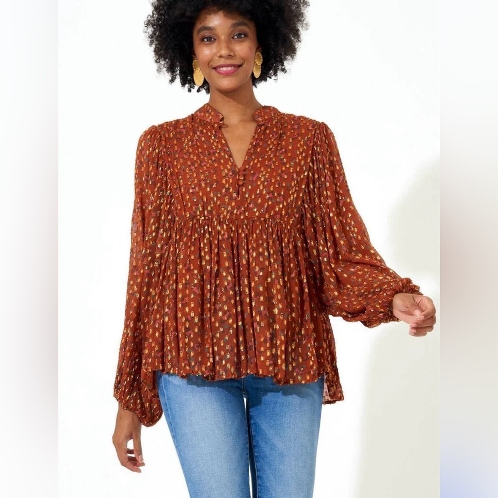 oliphant tuckernuck balloon blouse size large